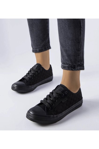 Čierne sieťované tenisky Big Star LL274072 LL274072 BLACK 38 - GM (Veľkosť 38)