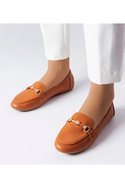 Hnedé ozdobné mokasíny Lejeune B2060 CAMEL 38 - GM (Veľkosť 38)