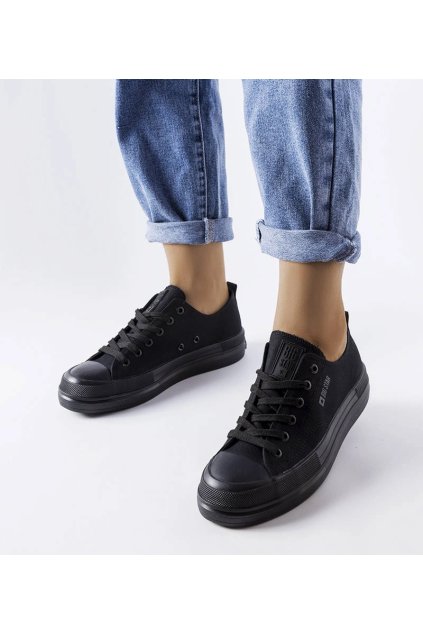 Čierne tenisky na platforme Big Star LL274967 LL274967 BLACK 38 - GM (Veľkosť 37)