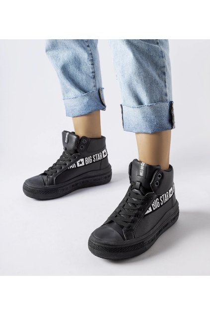 Čierne zateplené tenisky Big Star MM274010 MM274010 BLACK 38 - GM (Veľkosť 37)