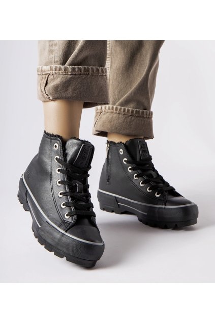 Čierne zateplené tenisky Big Star MM274039 MM274039 BLACK 38 - GM (Veľkosť 38)
