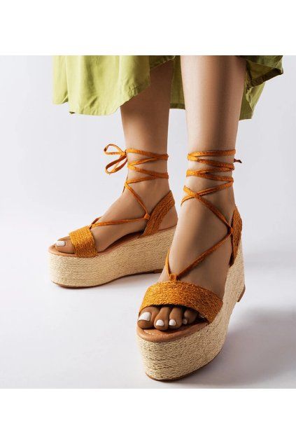 Hnedé espadrily na platforme Silvetta GP10P CAMEL (Veľkosť 38)