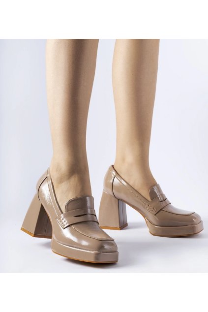 Dámske topánky lodičky hnedé kód GD-XR-368A - GM GD-XR-368A KHAKI 38 - GM (Veľkosť 38)