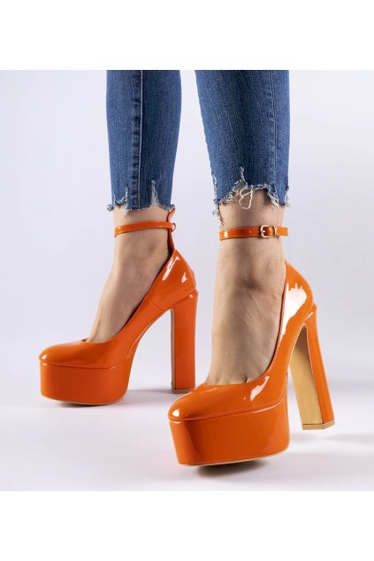 Dámske oranžové lodičky, kód produktu GM A30-110 ORANGE - GM