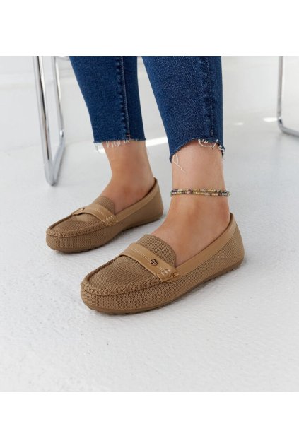 Hnedé látkové mokasíny Fombio DF882 KHAKI 38 - GM (Veľkosť 38)