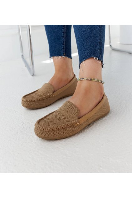 Hnedé textilné mokasíny Fiammetta DF881 KHAKI 38 - GM (Veľkosť 38)
