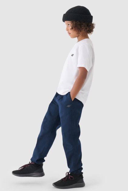 Chlapecké Kalhoty Jogger Casual Hladké 4F Tmavě Modré 4FJWMM00TTROM0812-31S (Veľkosť 122)
