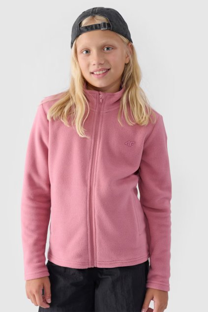 Dívčí fleece s límcem Slim 4F Růžový 4FJWMM00TFLEF261-56S (Veľkosť 122)