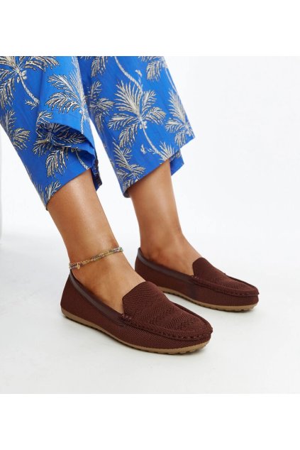 Hnedé textilné mokasíny Fiammetta DF881 MARRONE 38 - GM (Veľkosť 38)