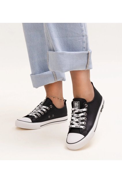 Čierne tenisky z ekokože Big Star KK274096 KK274096 BLACK 38 - GM (Veľkosť 38)