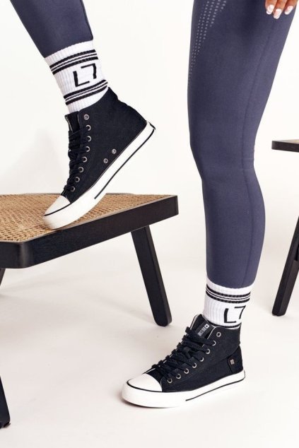 Dámske vysoké tenisky big star dd274330 čierne / DD274330 BLACK (Veľkosť 36)