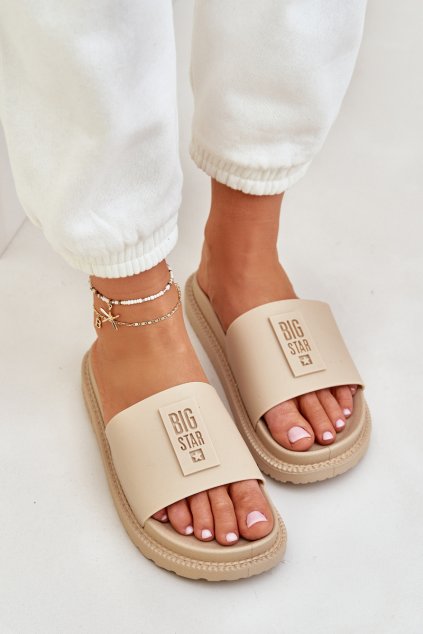 Dámské papuče Big Star LL274A210 Béžové (Veľkosť 38)