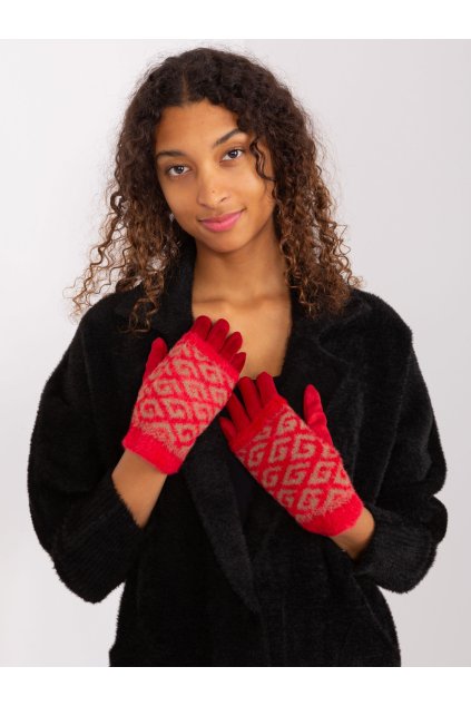 Dámske Rukavice farba Červená kód AT-RK-2310.61 (Farba Červená, Veľkosť S/M)