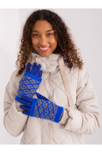 Dámske Rukavice farba Kobaltovo-modrá kód AT-RK-2310.88 (Farba Kobaltovo-modrá, Veľkosť S/M)