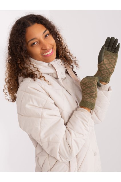 Dámske Rukavice farba Khaki kód AT-RK-2310.89 (Farba Khaki, Veľkosť S/M)