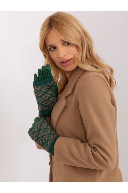 Dámske Rukavice farba Tmavo-zelená kód AT-RK-2310.89 (Farba Tmavo-zelená, Veľkosť S/M)