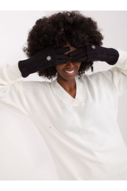 Dámske Rukavice farba Čierna kód AT-RK-231405.08X (Farba Čierna, Veľkosť ONE SIZE)