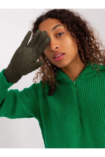 Dámske Rukavice farba Khaki kód AT-RK-2370.96 (Farba Khaki, Veľkosť S/M)