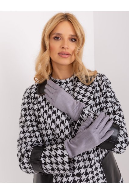 Dámske Rukavice farba Sivá kód AT-RK-2370.99 (Farba Sivá, Veľkosť S/M)