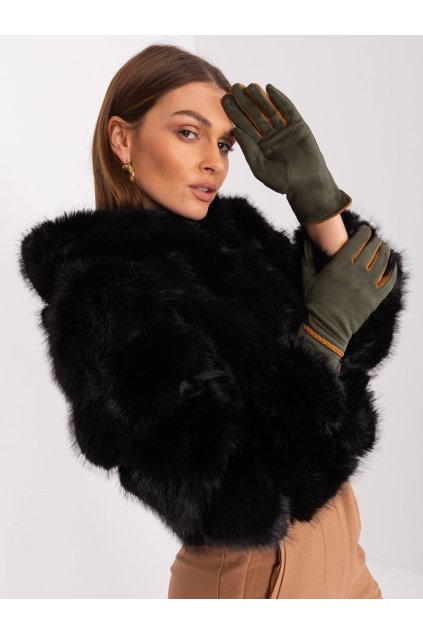 Dámske Rukavice farba Khaki kód AT-RK-238601.31P (Farba Khaki, Veľkosť S/M)