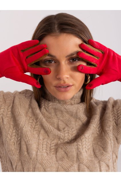 Dámske Rukavice farba Červená kód AT-RK-238601.78 (Farba Červená, Veľkosť S/M)