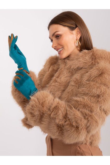 Dámske Rukavice farba Morská kód AT-RK-238601.78 (Farba Morská, Veľkosť S/M)