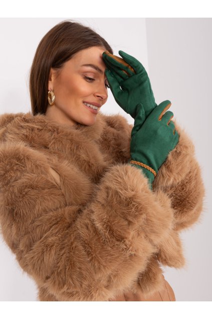 Dámske Rukavice farba Tmavo-zelená kód AT-RK-238601.98 (Farba Tmavo-zelená, Veľkosť S/M)