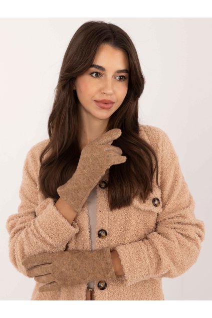 Dámske Rukavice farba Hnedá camel kód AT-RK-23901.22 (Farba Hnedá camel, Veľkosť L/XL)