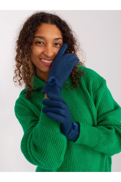 Dámske Rukavice farba Tmavo-modrá kód AT-RK-23904.27 (Farba Tmavo-modrá, Veľkosť S/M)