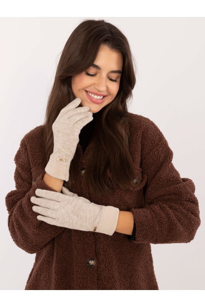 Dámske Rukavice farba Béžová kód AT-RK-23905.03X (Farba Béžová, Veľkosť S/M)