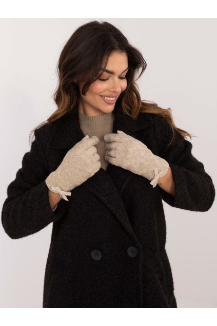 Dámske Rukavice farba Béžová kód AT-RK-239301.10X (Farba Béžová, Veľkosť S/M)