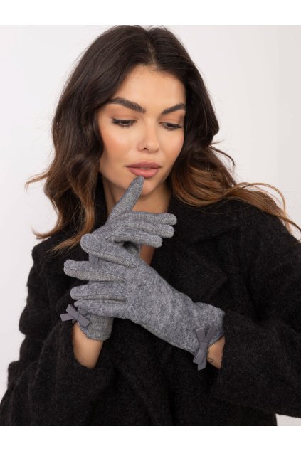 Dámske Rukavice farba Sivá kód AT-RK-239301.10X (Farba Sivá, Veľkosť L/XL)