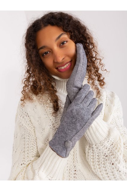Dámske Rukavice farba Tmavo-sivá kód AT-RK-239501.10 (Farba Tmavo-sivá, Veľkosť S/M)