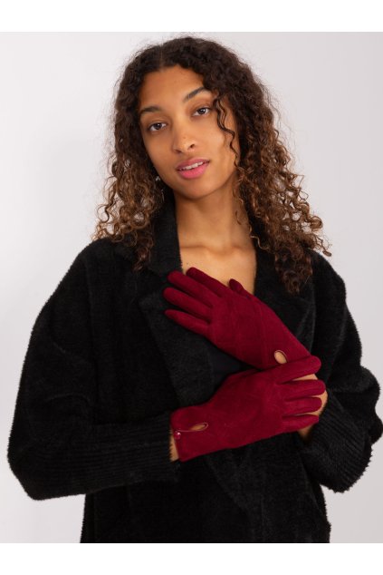 Dámske Rukavice farba Bordová kód AT-RK-239502.87 (Farba Bordová, Veľkosť S/M)