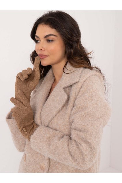 Dámske Rukavice farba Hnedá camel kód AT-RK-239503.31 (Farba Hnedá camel, Veľkosť L/XL)