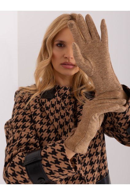 Dámske Rukavice farba Hnedá camel kód AT-RK-239506.98 (Farba Hnedá camel, Veľkosť S/M)