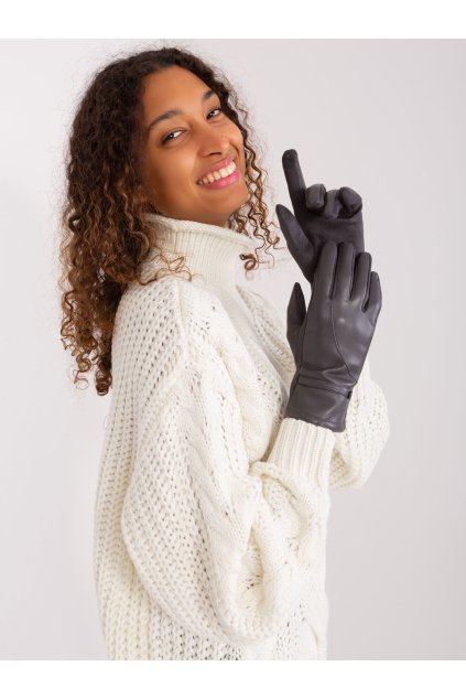 Dámske Rukavice farba Tmavo-sivá kód AT-RK-239802.28 (Farba Tmavo-sivá, Veľkosť S/M)