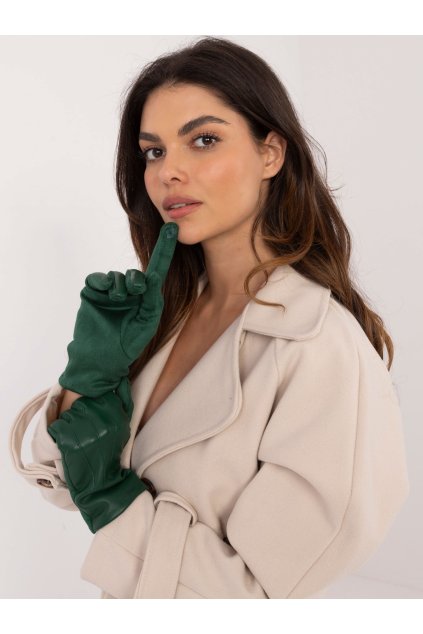 Dámske Rukavice farba Tmavo-zelená kód AT-RK-239804.86 (Farba Tmavo-zelená, Veľkosť S/M)