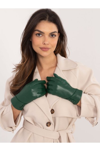 Dámske Rukavice farba Tmavo-zelená kód AT-RK-239805.95 (Farba Tmavo-zelená, Veľkosť S/M)