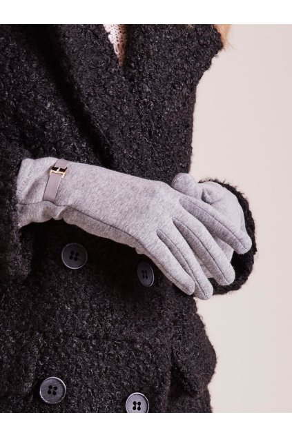 Dámske Rukavice farba Sivá kód AT-RK-6203.10 (Farba Sivá, Veľkosť M/L)