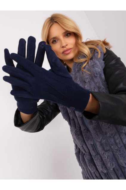 Dámske Rukavice farba Granatovo-modrá kód AT-RK-8502A.90 (Farba Granatovo-modrá, Veľkosť S/M)