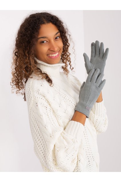 Dámske Rukavice farba Sivá kód AT-RK-8502A.97 (Farba Sivá, Veľkosť S/M)