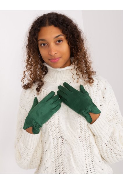 Dámske Rukavice farba Tmavo-zelená kód AT-RK-9003A.86 (Farba Tmavo-zelená, Veľkosť S/M)