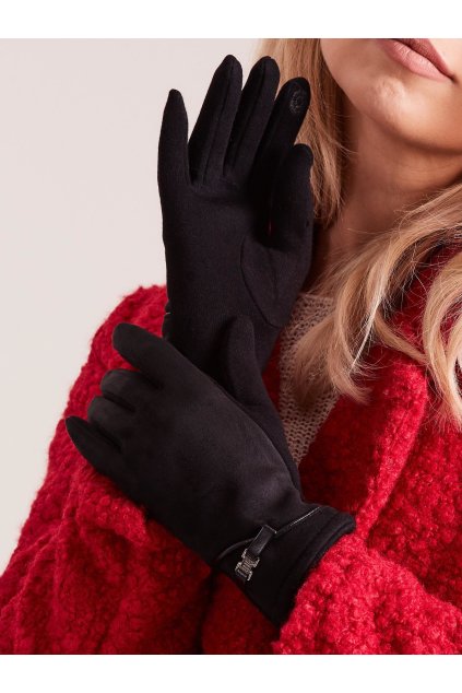 Dámske Rukavice farba Čierna kód AT-RK-902.08 (Farba Čierna, Veľkosť M/L)