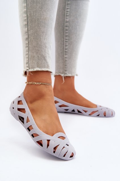 Dámske gumové baletky šedé salam / BG161P GREY (Veľkosť 36)