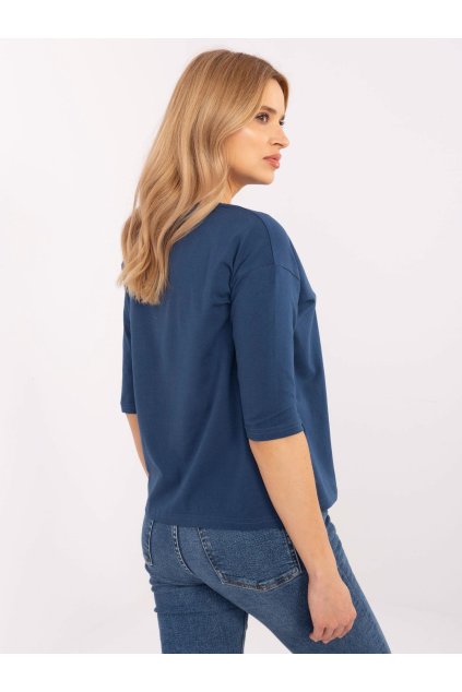 Dámska blúzka s podtlačou tmavo-modrá CLM-BZ-0014.42 (Farba Tmavo-modrá, Veľkosť S)
