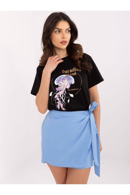 Dámska blúzka s podtlačou čierna CLM-BZ-0020.75 (Farba Čierna, Veľkosť S)