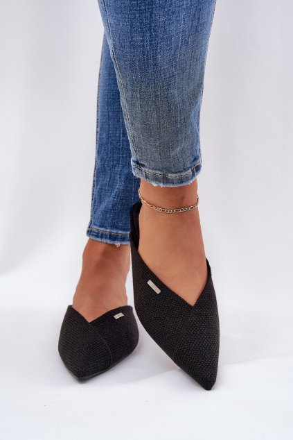 Dámske papuče s špičatými nosy big star rr274210 čierne / (Veľkosť 36)