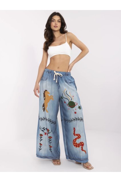 Dámske Nohavice farba Modrá kód DHJ-SP-19183-9.54