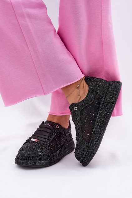 Zdobené tenisky na platformě GOE NN2N4021 černé (Veľkosť 36)